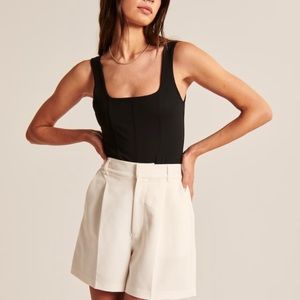 Abercrombie Double-Layered Seamless Fabric Corset Bodysuit - Black - Sz M